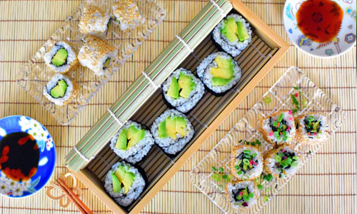 Avocado Sushi Plate Deluxe